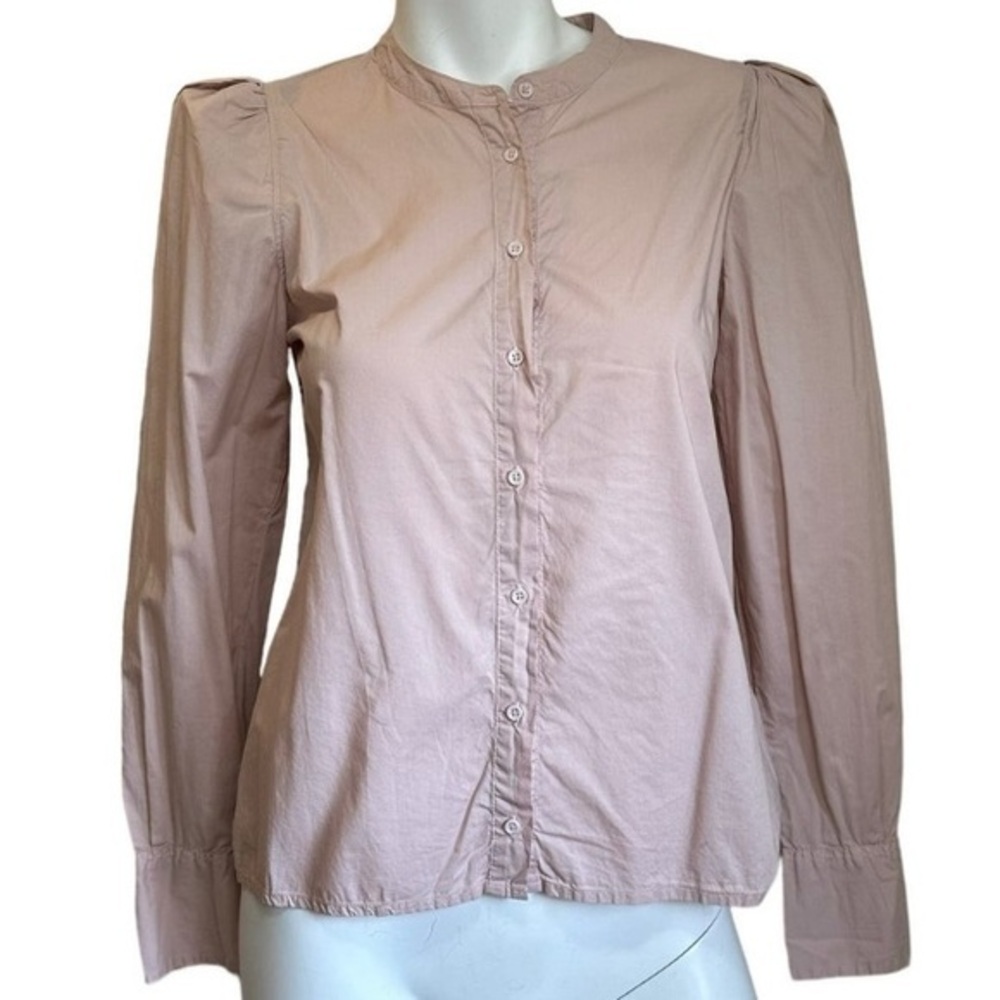 Nation LTD Tallulah Button Down Blouse, Puff 
Shoulder, Light Rose Pink, Size XS